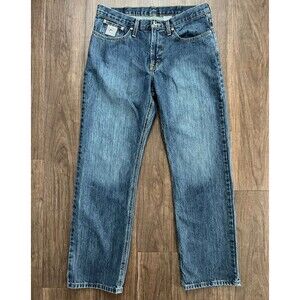 Cinch Jeans Green Label Men’s Western Blue Cowboy Denim Straight Leg Size 34x32